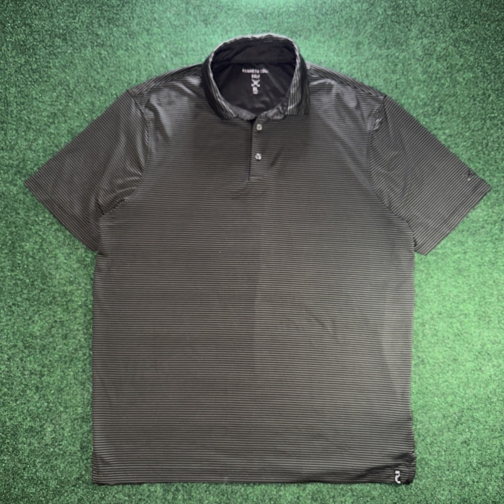Kenneth Cold Golf Polo Men's Size XL Grap Black Stripe Shirt